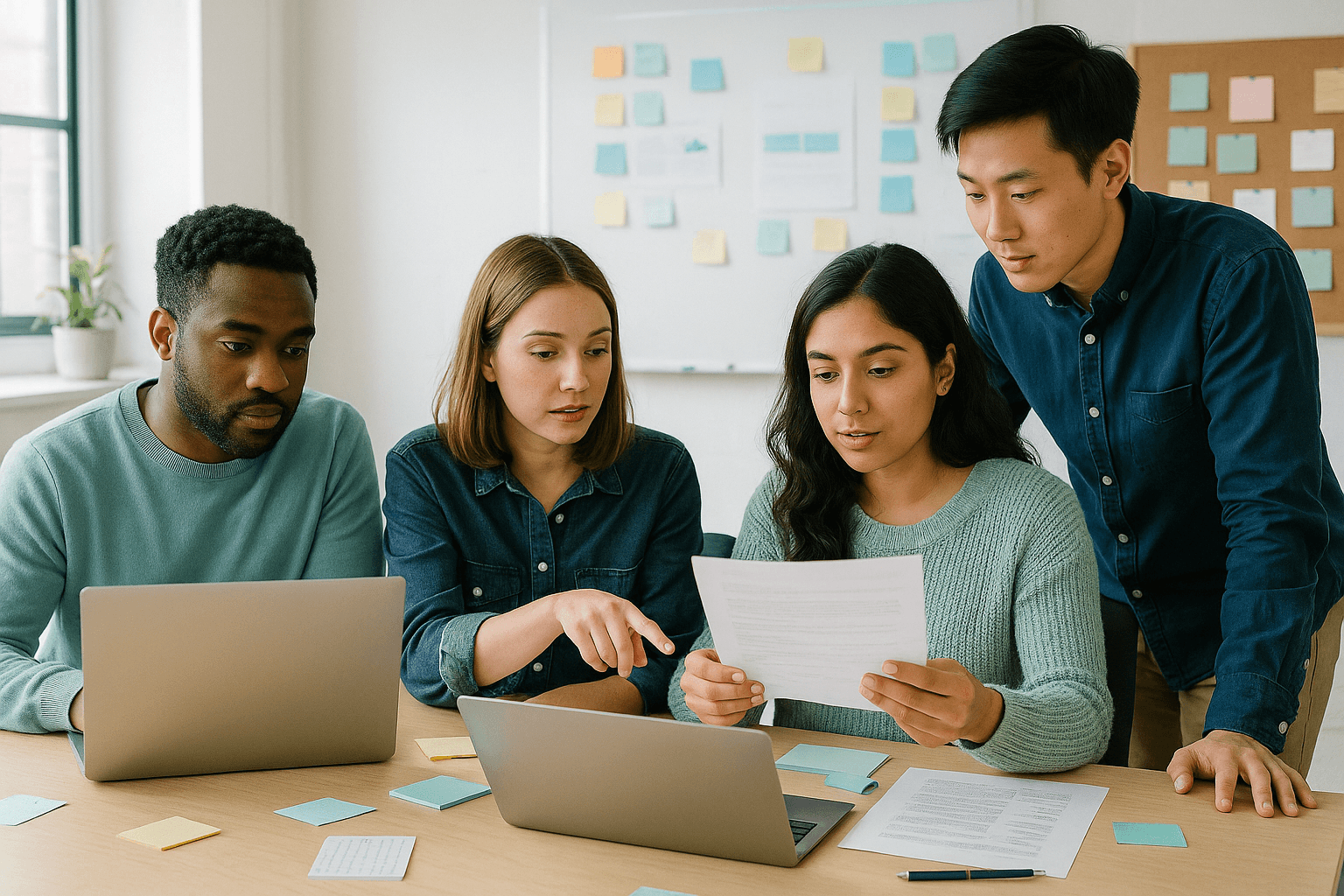 Editorial cover showing people collaborating on useful work and visible proof for How to Make Beginner Freelance Proof Look Serious.