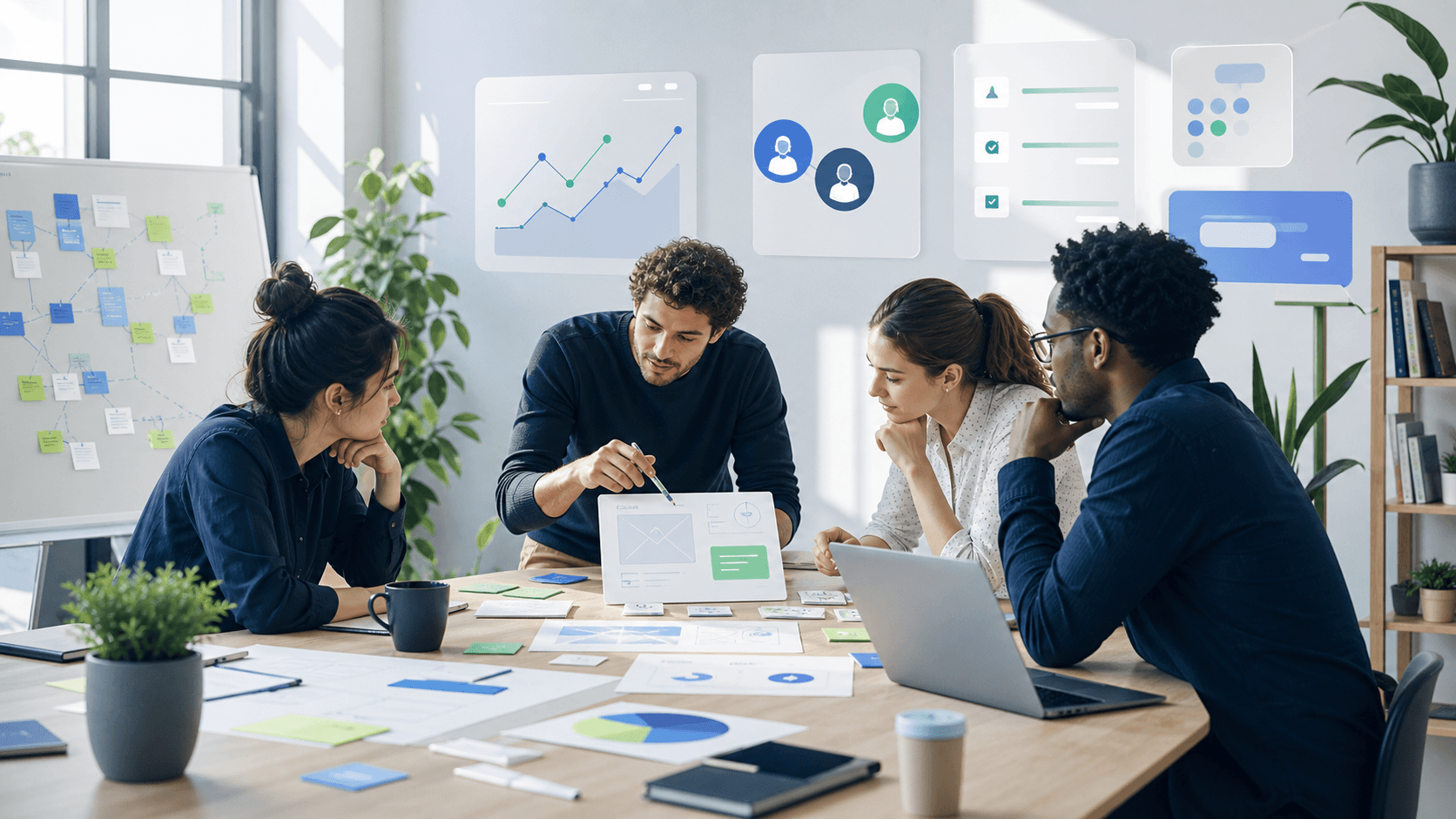 Premium Ideoreto editorial cover showing a startup team validating an idea with assumptions, customer feedback, and prototype evidence before building.