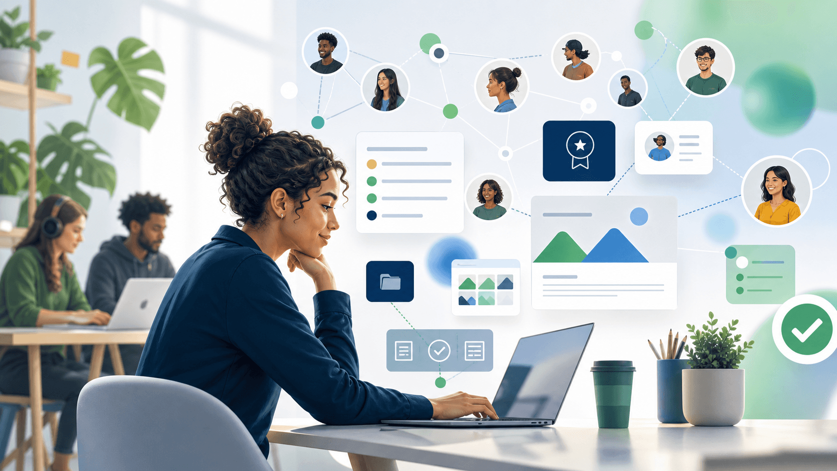 Premium Ideoreto editorial cover showing community participation becoming reputation signals and useful freelance proof.