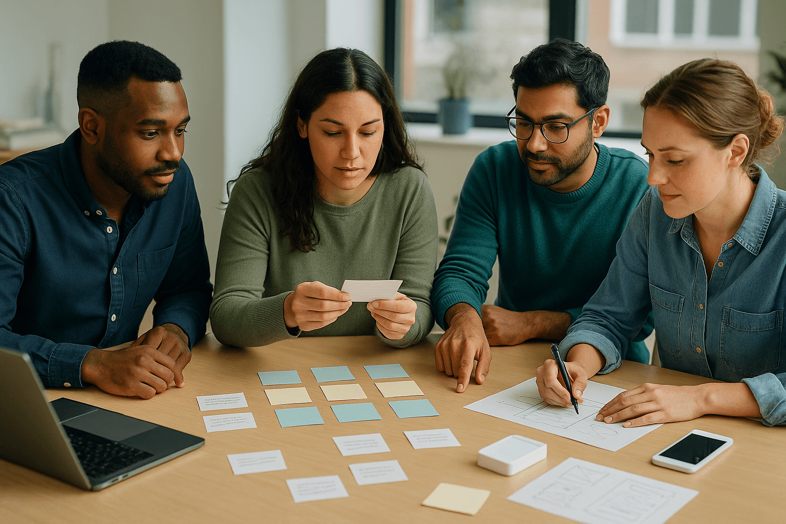 Editorial cover showing people collaborating on useful work and visible proof for How to Turn Community Questions Into Better Project Ideas.