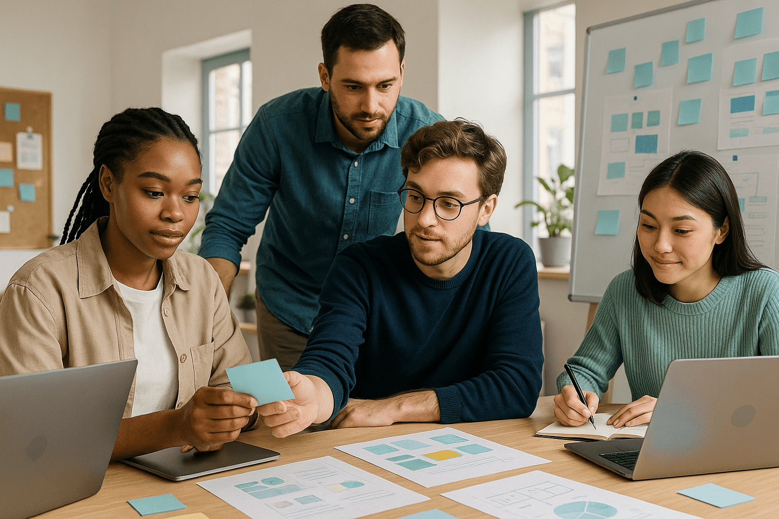 Editorial cover showing people collaborating on useful work and visible proof for How to Turn Founder Feedback Into Your Next Portfolio Piece.